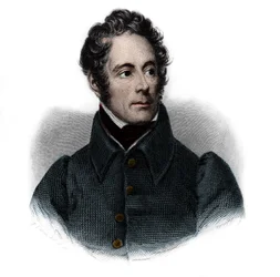 Portræt af Alphonse de Lamartine (1791-1869), fransk forfatter, digter og politiker. i "" Book of Speakers" af Louis de Cormenin Timon. 1842. Privat samling.
