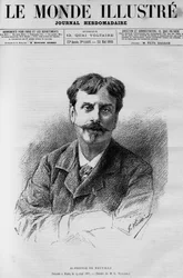 Portræt af Alphonse de Neuville (1835-1885), fransk maler og tegneserieskaber, I "The Illustrous World" 1885