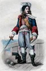 Portræt af Anne Hilarion de Costentin (Cotentin), Comte de Tourville (1642-1701), fransk flådechef.