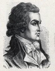 Portræt af Antoine Pierre Joseph Marie Barnave (1761-1793), fransk politiker. Stik fra 1889. Privat samling.