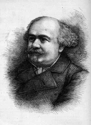 Portræt af Antoine "" Tony"" Revillon (1832-1898), fransk journalist og stedfortræder. Indgravering i "" Le Monde Illustré"" nr. 1276 af 10. september