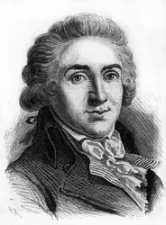 Portræt af Armand Gensonne (1758 - 1793) konventets deputeret. Stik fra slutningen af 1800-tallet.