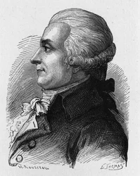 Portræt af baron Louis-Bernard Guyton-Morveau (Louis Bernard Guyton de Morveau) (Guiton) (1737-1816), fransk politiker, kemiker og revolutionær - i "Album de la Science; berømte lærde; Grandes disouvertes""" 1896.