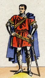 Portræt af Bertrand du Guesclin (Duguesclin) (ca. 1320-1380) konstabel fra Frankrig.
