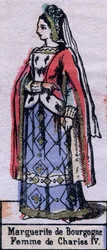 Portræt af Blanche af Bourgogne (ca. 1296-1326), kone til Charles IV af Frankrig. (Kapetisk dynasti). Illustration slutningen af det 19. århundrede.