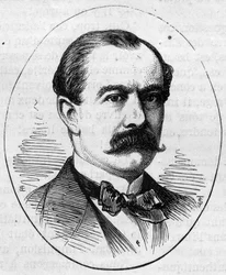 Portræt af Camille Bernier (1823-1902), fransk maler. Indgravering i "" Le Monde Illustré"" nr. 890 af 2. maj 1874.