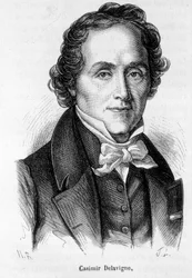 Portræt af Casimir Delavigne, fransk digter og dramatiker (1793-1843).