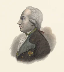 Portræt af Charles Guillaume Ferdinand, hertug af Brunswick (1735-1806), preussisk general. i "Portraits des Hommes Useful".