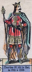 Portræt af Charles IV af Frankrig, kendt som Charles the Bel (1294-1328) (capetianernes dynasti). Illustration slutningen af det 19. århundrede.