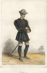 Portræt af Charles VII (1403 - 1461), konge af Frankrig.