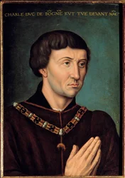 Portræt af Karl Temeraire (1433-1477) Hertug af Bourgogne i 1467 Maleri af den franske skole. 1475 søn. 0,42x0,3 m.