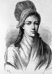 Portræt af Charlotte Corday (1768 - 1793) - i "" The History of France"" af Henri Martin