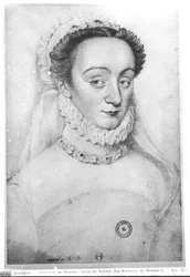 Portræt af Charlotte de Beaune (1551-1617) Lady of Sauves, 16.-17. århundrede