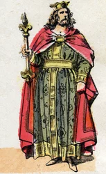 Portræt af Childebert I (v. 497 - 558), konge af frankerne.