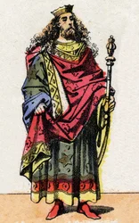 Portræt af Clodion dit Le Chevelu, frankernes konge fra 428a 448.