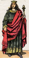 Portræt af Clotaire (Clothaire) II (584 - 628), konge af Neustrien og konge af frankerne.