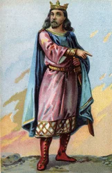 Portræt af Clotaire (Clothaire) II, frankernes konge (584-629).