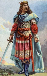 Portræt af Clotaire (Clothaire) IV, frankernes konge fra 716 til 718. Kromolitografi omkring 1890.