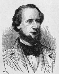 Portræt af Cyrus West Field (1819 - 1892), amerikansk industrimand - i "" Album of Science; berømte lærde; Store opdagelser””” 1896.