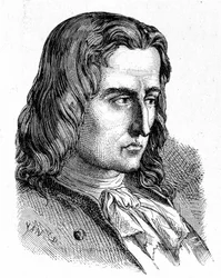 Portræt af Denis Papin (1647 - 1714) - i "" Album of Science; berømte lærde; Grandes opdagelser””” 1896.