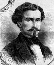 Portræt af Emile Keller (1828-1909), fransk politiker. Indgravering i "" Le Monde Illustré"" nr. 262 af 19. april 1862.