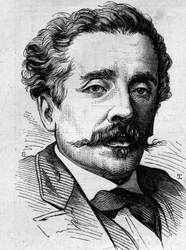 Portræt af Ernest Lacan (1829-1879), fransk journalist og forfatter. Indgravering i "" Le Monde Illustré"" nr. 1141 af 8. februar