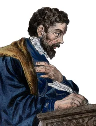 Portræt af Etienne Jodelle (1532-1573), fransk dramatiker og digter.