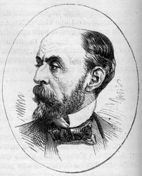Portræt af Eugene Fromentin (1820-1876), fransk maler. Indgravering i "" Le Monde Illustré"" nr. 890 af 2. maj 1874.