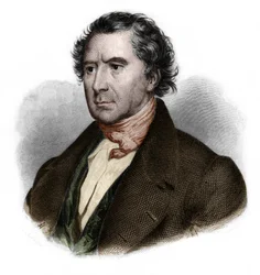 Portræt af Francois Arago (1786-1853), fransk matematiker, fysiker, astronom og politiker. i "" LIBRE DES SPORERS"" af Louis de Cormenin Timon. 1842. Privat samling.