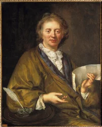Portræt af Francois Couperin (1668-1733), dit Couperin le Grand, fransk komponist og organist. Anonymt maleri fra det 17. århundrede. olie på lærred, 90 x 73 cm. - Portræt af Francois Couperin (1668-1733), kendt som Couperin den Store, fransk komponist og