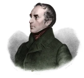 Portræt af Francois Guizot (1787-1874), fransk historiker og statsmand. i "" LIBRE DES SPORERS"" af Louis de Cormenin Timon. 1842. Privat samling.