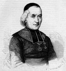 Portræt af Francois Joseph Le Brotier (1799-1885), biskop af Montpellier. Indgravering i "" The Illustrated World"" nr. 237 af 26. oktober