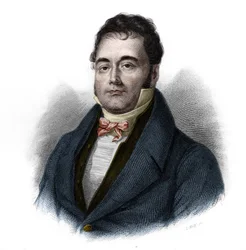 Portræt af Francois Mauguin (1785-1854), fransk politiker. i "" LIBRE DES SPEAKERS"" af Louis de Cormenin Timon. 1842. Privat samling.