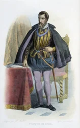 Portræt af Francois de Guise, fransk generalløjtnant (1519-1563). - i "" Den franske Plutarch""