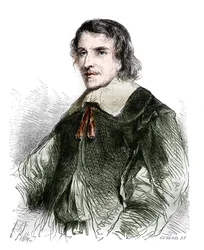 Portræt af Francois de La Mothe Le Vayer (La-Mothe-Le-Vayer) (1585-1672), fransk filosof. Stik fra 1858.
