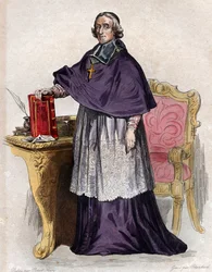 Portræt af Francois de Pons de Salignac de La Mothe Fenelon (1651-1715), fransk ærkebiskop, teolog, digter og forfatter.