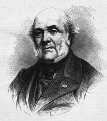 Portræt af Frederic Auguste Demetz (1796-1873), fransk advokat, grundlægger af landbrugskolonien og fængsel i Mettray, der havde til hensigt at rehabilitere unge kriminelle. Indgravering i "" Le Monde Illustré"" nr. 866 af 15. november