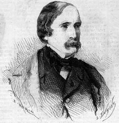 Portræt af den franske senator Laity, kejserlig kommissær ved annekteringen af Savoie til Frankrig den 14. juni 1860. Indgravering i "" Le Monde Illustré"" nr. 168 af 30. juni