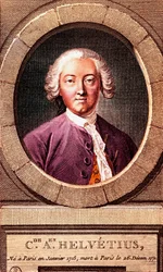 Portræt af den franske filosof Claude Adrien Helvetius (1715-1771), gravering. 1772.