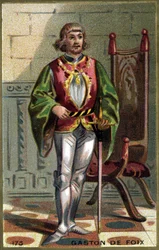 Portræt af Gaston de Foix (1489-1512). Kromolitografi i slutningen af det 19. århundrede.