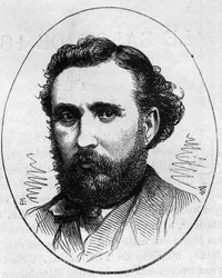 Portræt af Henri Chapu (1833-1891), fransk billedhugger. Indgravering i "" Le Monde Illustré"" nr. 890 af 2. maj 1874.