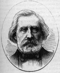Portræt af Henri Labrouste (1801-1875), fransk arkitekt. Indgravering i "" Le Monde Illustré"" nr. 890 af 2. maj 1874.
