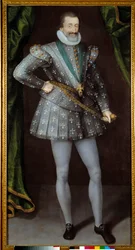Portræt af Henrik IV, konge af Frankrig (1553-1610), anonymt maleri fra det 17. århundrede. Grenoble, Musee Des Beaux Arts. - Portræt af Henrik IV, konge af Frankrig (1553-1610). Anonymt maleri fra det 17. århundrede. Beaux-Arts Museum, Grenoble, Frankrig