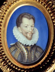 Portræt af Henrik I af Lorraine, hertug af Guise dit le Balafre (1550-1588) Anonym gouache på velin. Chantilly fra det 16. århundrede, Musee Conde