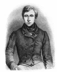 Portræt af Jean Auguste Pelage Brizeux (1803-1858), fransk digter.