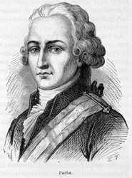 Portræt af Jean Nicolas Pache (1746-1823), fransk politiker, der indgraverede på offentlige monumenter den franske republiks motto: "Liberté, Egalité Fraternité"" - gravering