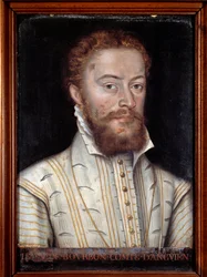 Portræt af Jean de Bourbon Vendome, greve af Soissons og Enghien (1528-1557). Anonymt fransk maleri