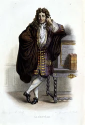 Portræt af Jean de La Bruyere, fransk forfatter og moralist (1645-1696) i Ed. Mennechet, "" Le Plutarque francais""