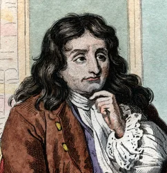 Portræt af Jean de La Fontaine (Lafontaine) (1621-1695), fransk fabulist og digter.