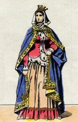 Portræt af Jeanne de Boulogne Woman af Philip V den Lange (1294 - 1322)